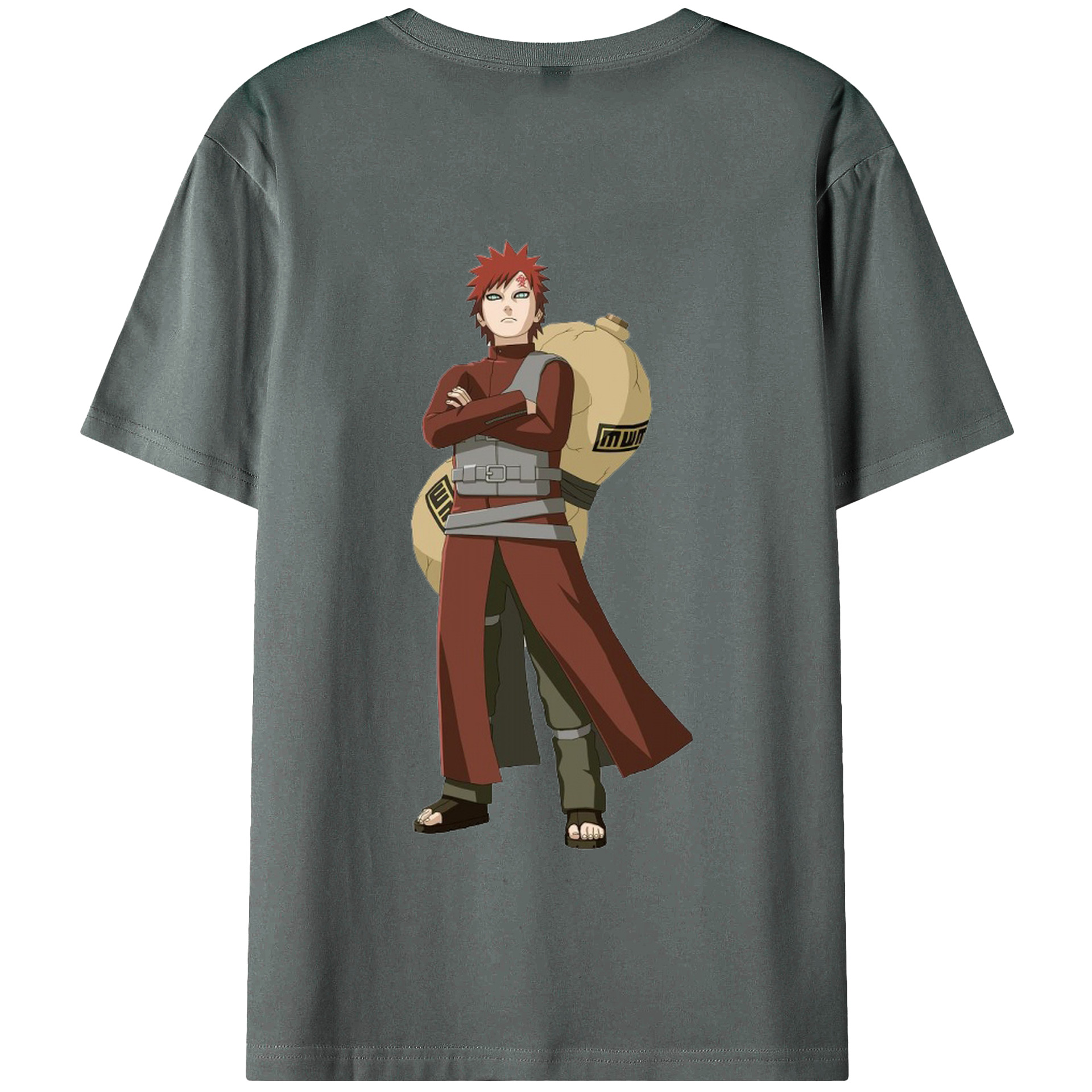（画像用） NARUTO -ナルト- ガアラ Gaara 綿100％半袖Tシャツ（背面プリント）
